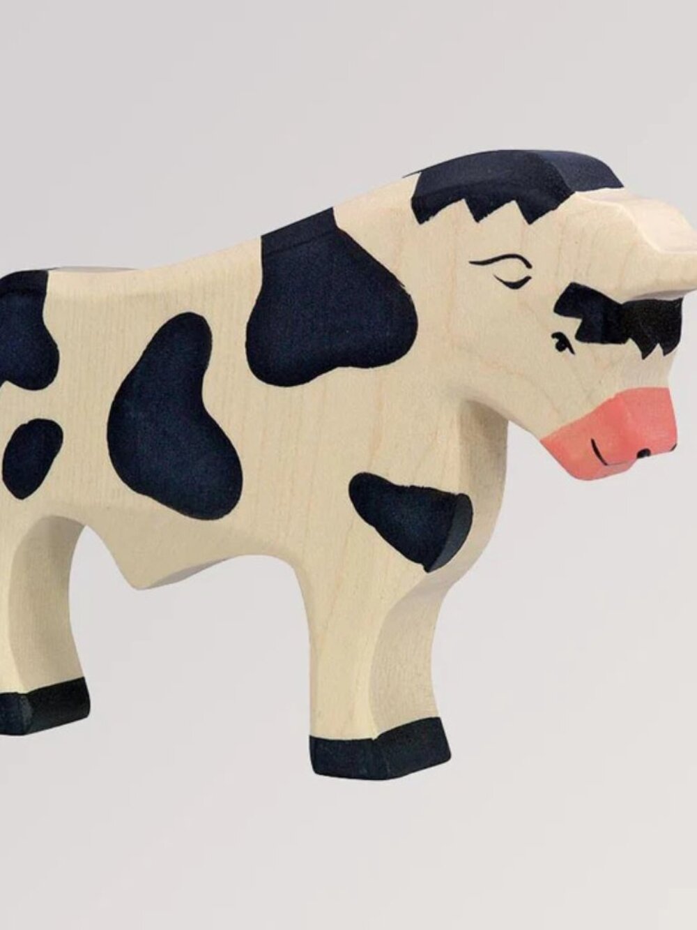 NWT Holztiger Wooden Toys Black & White Bull